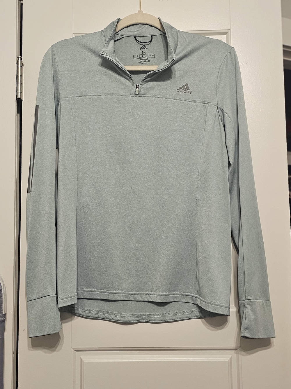 Adidas Light Blue Quarter-Zip Performance Pullover